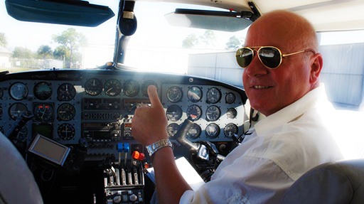 Robert on flight to Key West Florida.