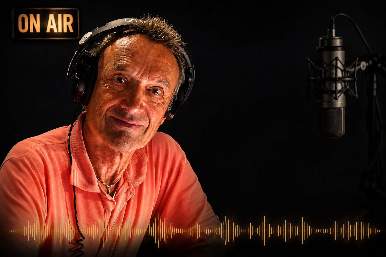 Wim van Putten in the studio during the LP-Show